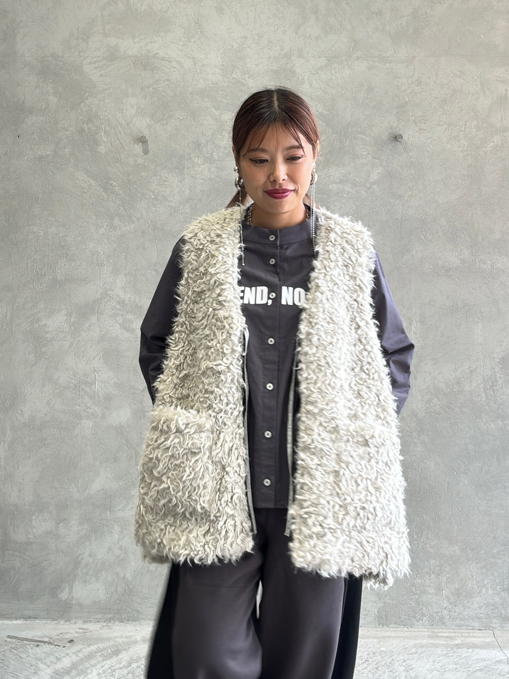 バックオーバーカーリーファーベスト／CYAN TOKYO – No.9-the Nines-