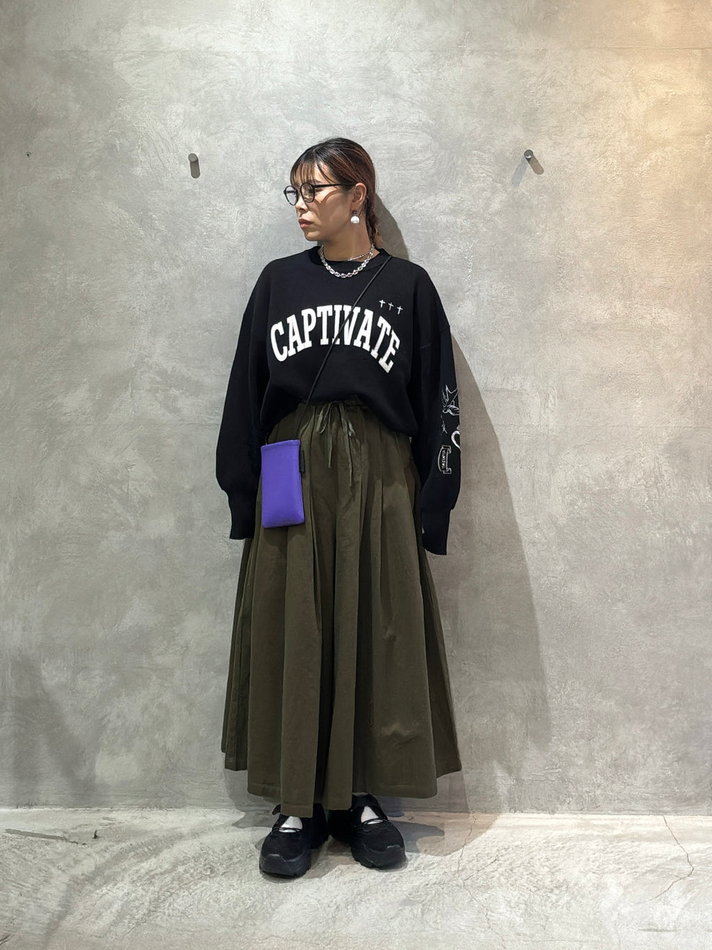 スウェットライク刺繍ニット／palm RICHE