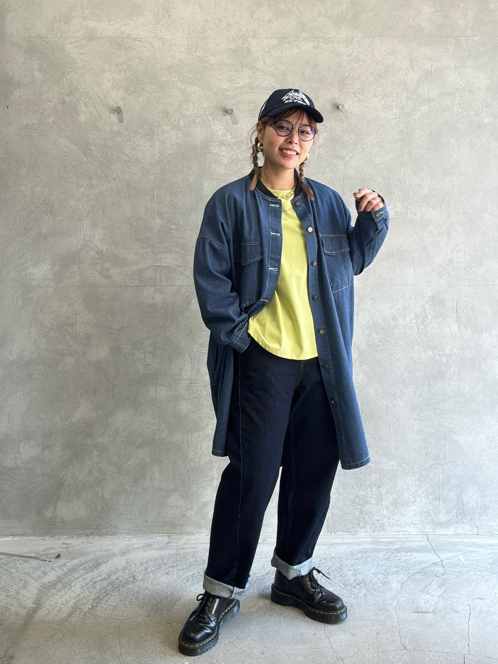 ロングデニムシャツ