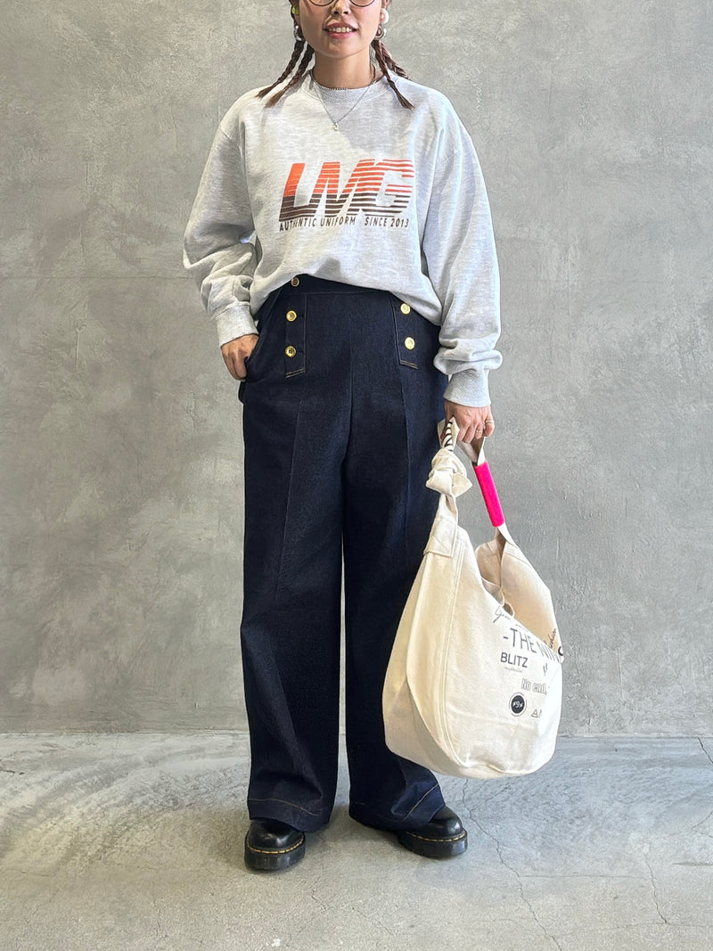 trois／ストレッチデニムストラップマリンパンツ