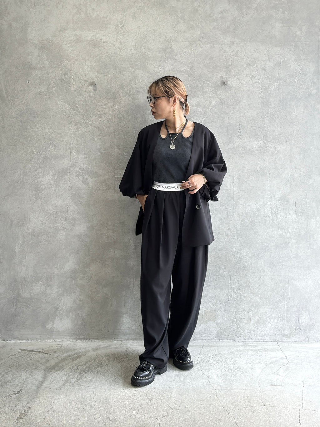 ロゴウエストタックパンツ／MG PT-26089-A／MARGAUX VINTAGE／2026 AW＃1