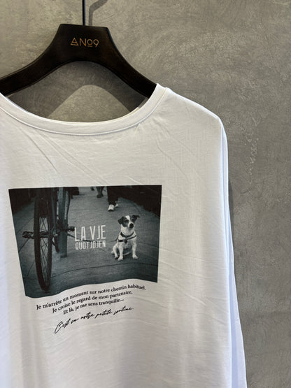 【再入荷】2way（DOG & LOGO）プリントカットソー／Dignite collier