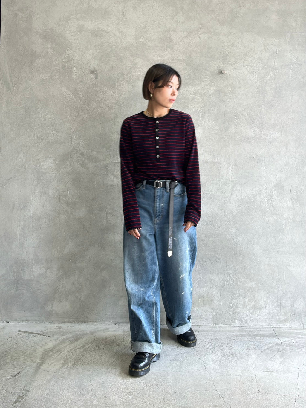2WAYコーデュロイボーダーヘンリーネックロンT／8651002／LE MÉLANGE／2026 AW #2