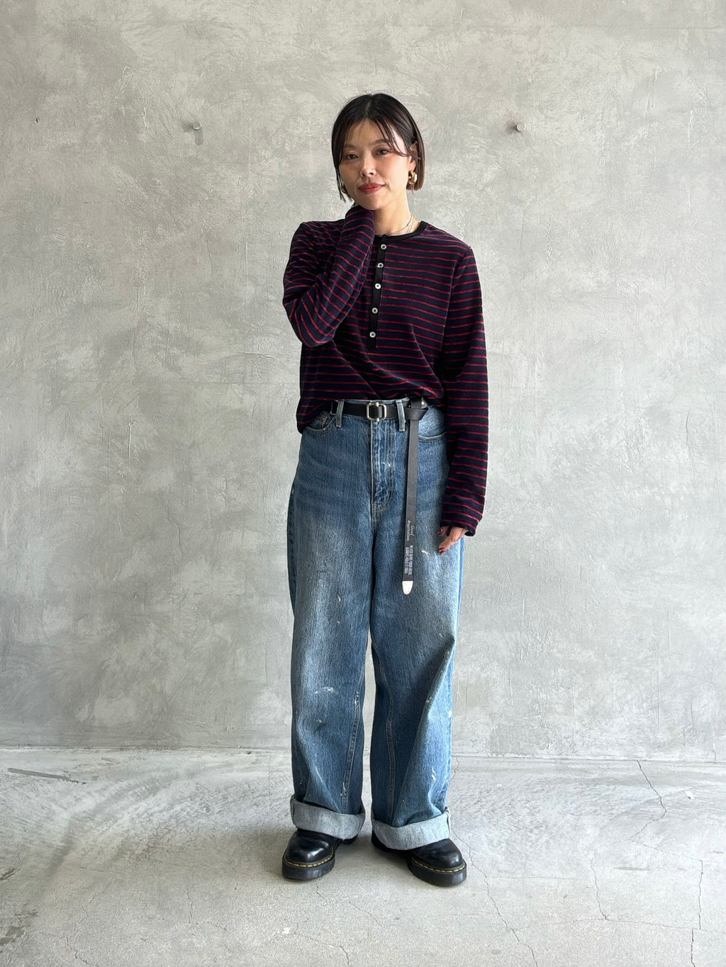 2WAYコーデュロイボーダーヘンリーネックロンT／8651002／LE MÉLANGE／2026 AW #2