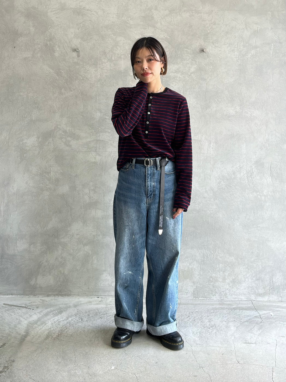 2WAYコーデュロイボーダーヘンリーネックロンT／8651002／LE MÉLANGE／2026 AW #2