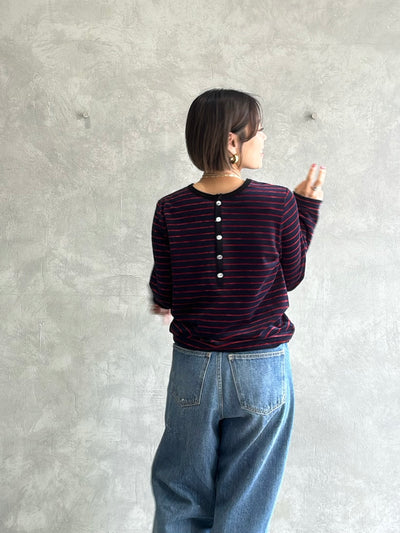 2WAYコーデュロイボーダーヘンリーネックロンT／8651002／LE MÉLANGE／2026 AW #2