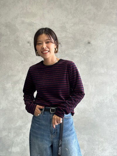 2WAYコーデュロイボーダーヘンリーネックロンT／8651002／LE MÉLANGE／2026 AW #2