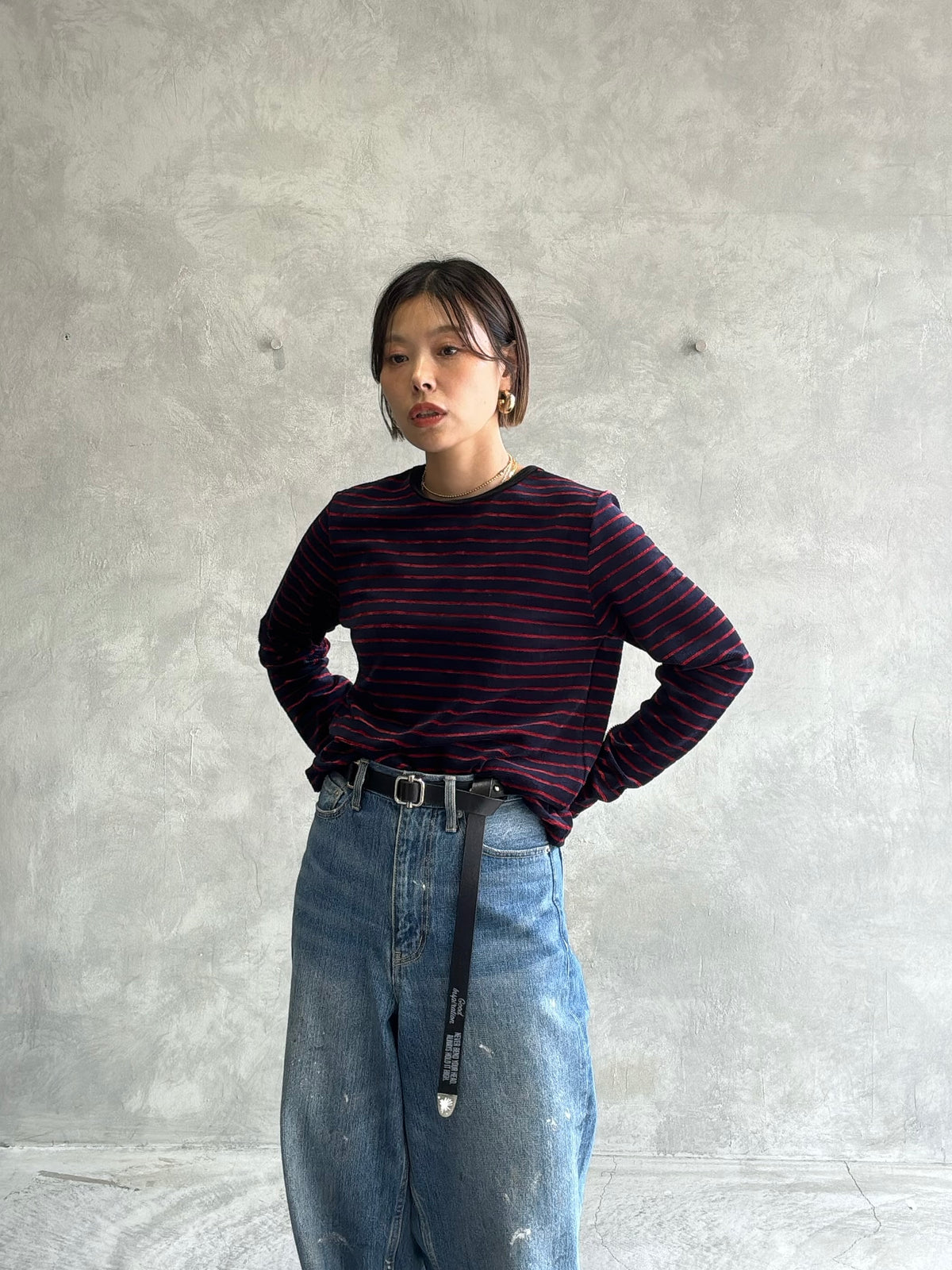 2WAYコーデュロイボーダーヘンリーネックロンT／8651002／LE MÉLANGE／2026 AW #2