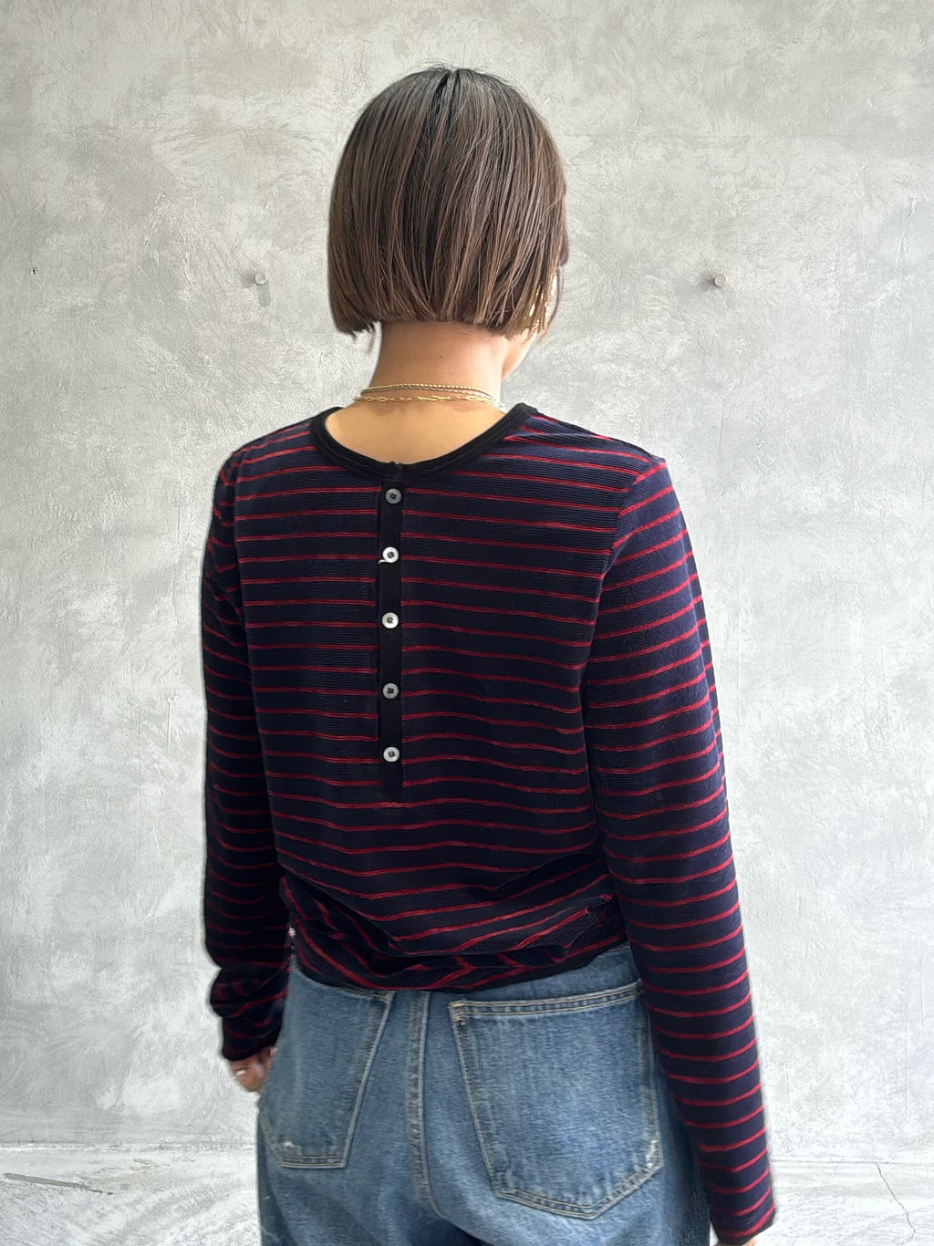 2WAYコーデュロイボーダーヘンリーネックロンT／8651002／LE MÉLANGE／2026 AW #2