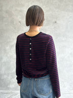 2WAYコーデュロイボーダーヘンリーネックロンT／8651002／LE MÉLANGE／2026 AW #2