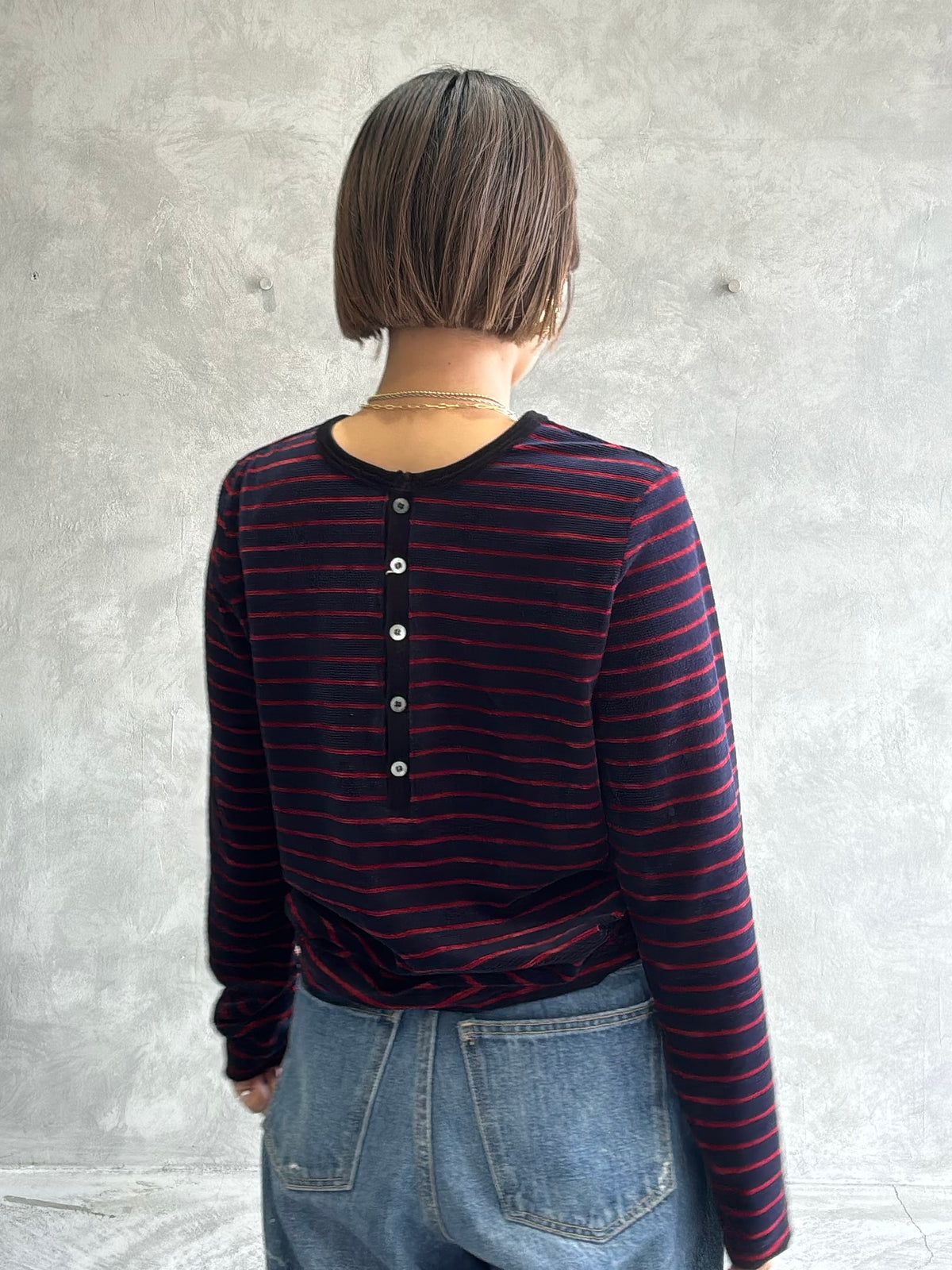 2WAYコーデュロイボーダーヘンリーネックロンT／8651002／LE MÉLANGE／2026 AW #2