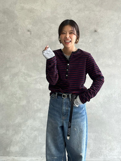 2WAYコーデュロイボーダーヘンリーネックロンT／8651002／LE MÉLANGE／2026 AW #2