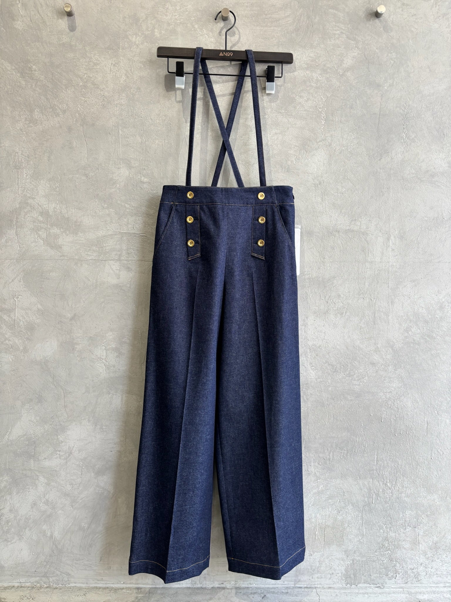 trois／ストレッチデニムストラップマリンパンツ