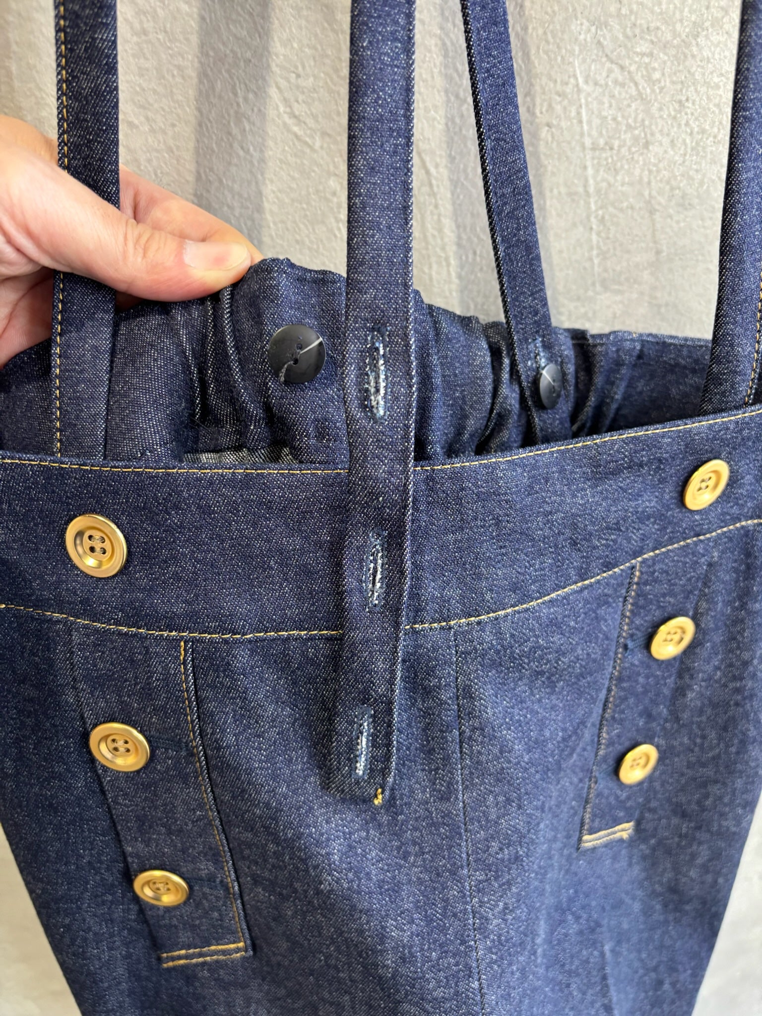 trois／ストレッチデニムストラップマリンパンツ