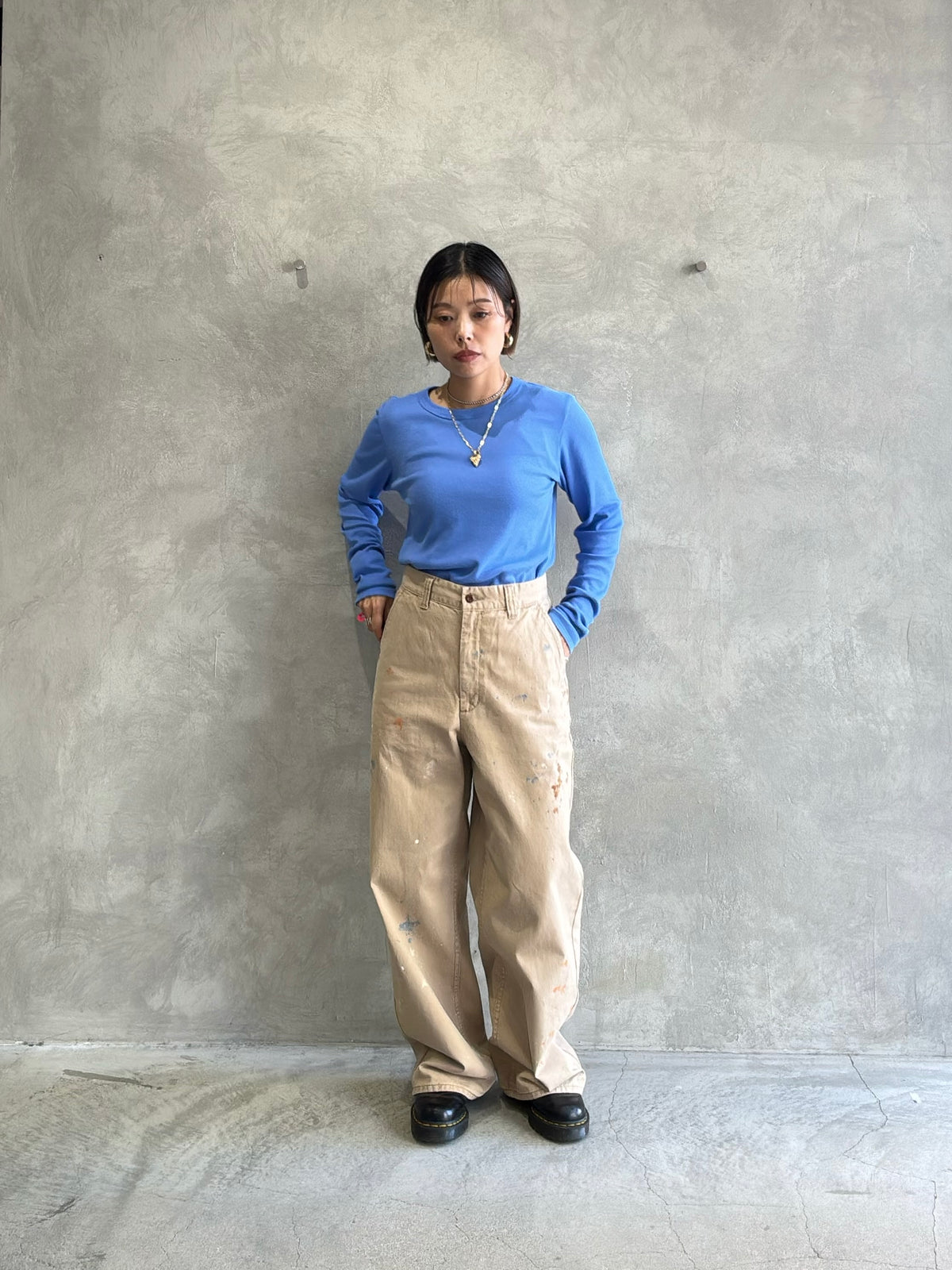 ペイントチノパンツ／8653501／LE MÉLANGE／