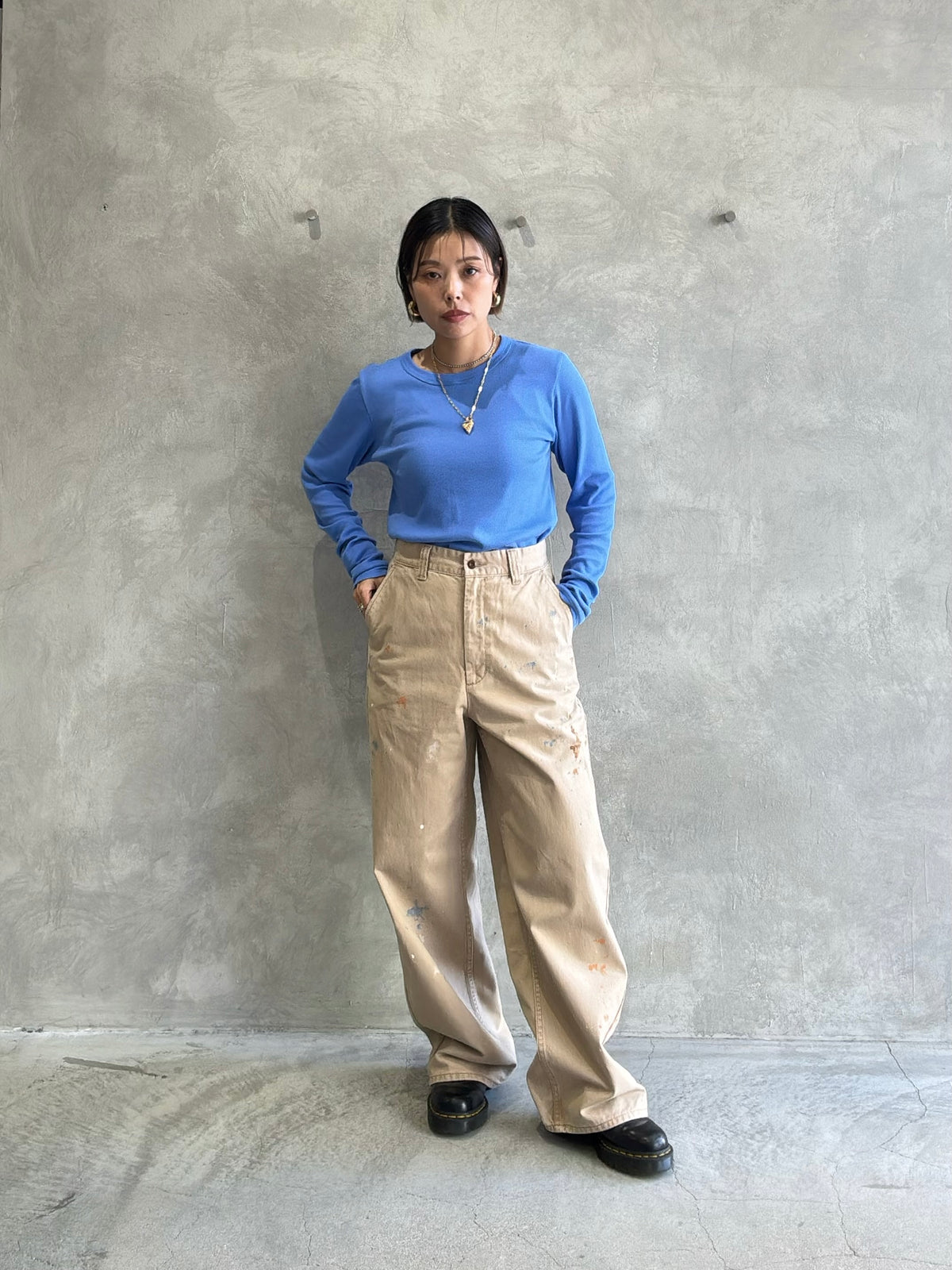 ペイントチノパンツ／8653501／LE MÉLANGE／