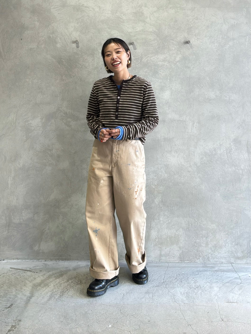 ペイントチノパンツ／8653501／LE MÉLANGE／