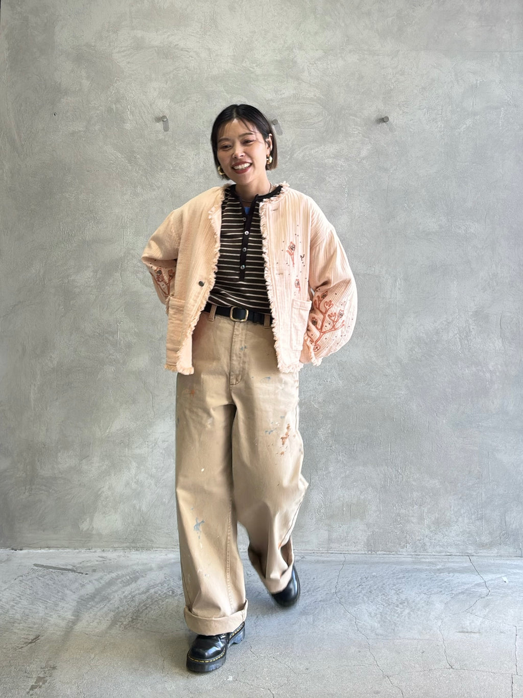 ペイントチノパンツ／8653501／LE MÉLANGE／