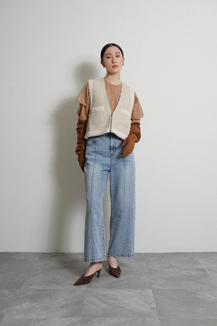 【予約⚡︎販売】バックオーバームートンベスト／604499／CYAN tokyo／2026 AW#1