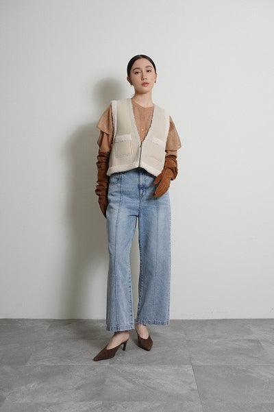 【予約⚡︎販売】バックオーバームートンベスト／604499／CYAN tokyo／2026 AW#1