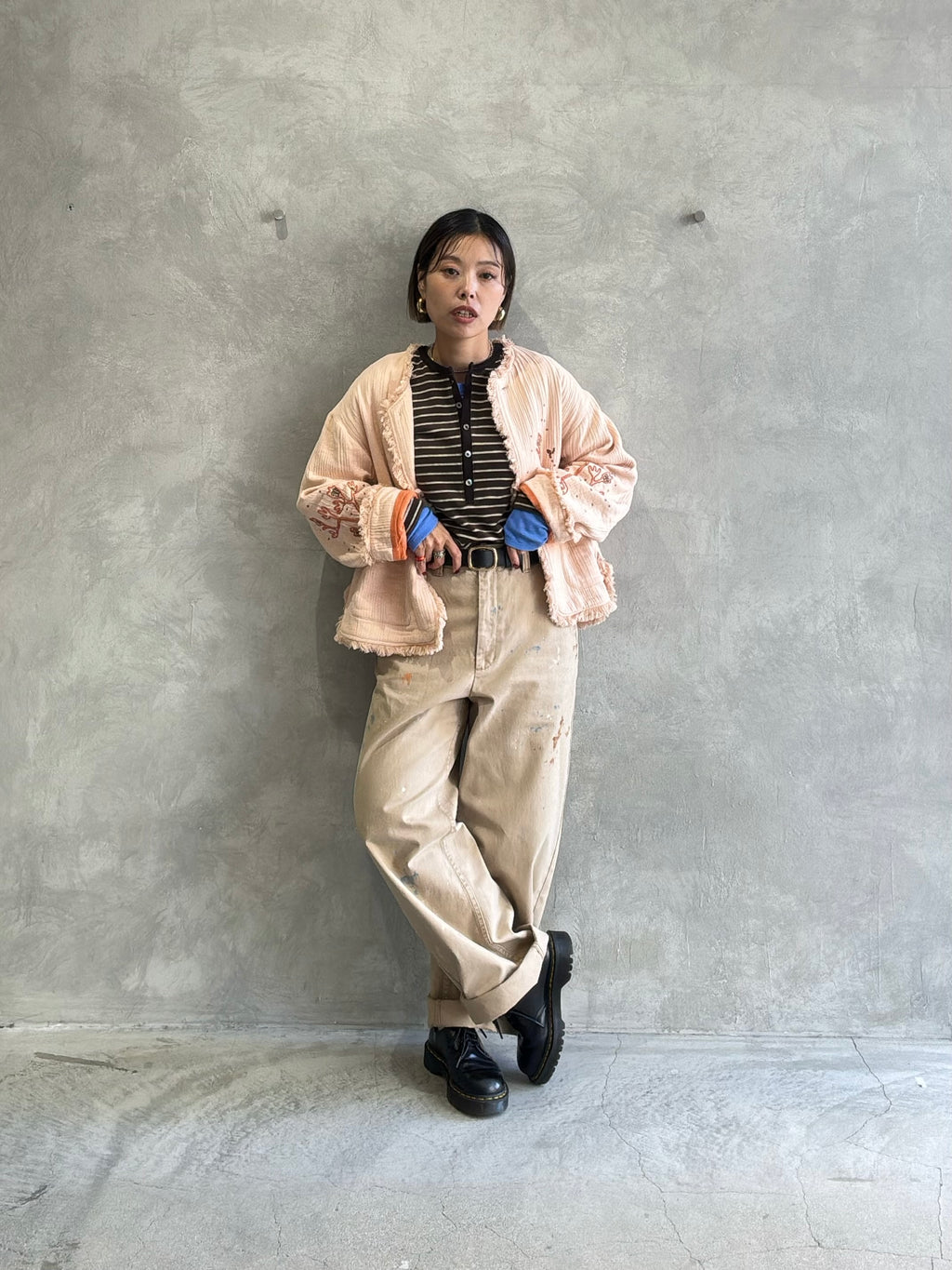 ペイントチノパンツ／8653501／LE MÉLANGE／