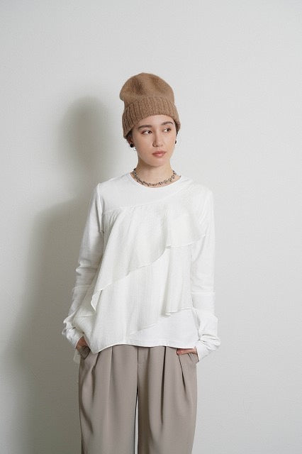 【予約⚡︎販売】アシメフリルコンビTOPS／604486／CYAN tokyo／2026 AW#1