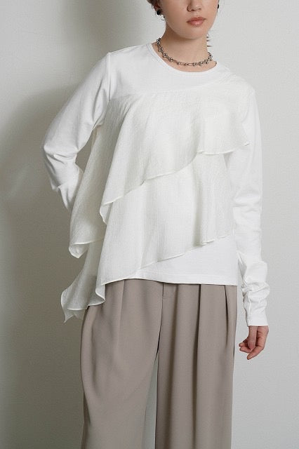 【予約⚡︎販売】アシメフリルコンビTOPS／604486／CYAN tokyo／2026 AW#1