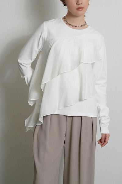 【予約⚡︎販売】アシメフリルコンビTOPS／604486／CYAN tokyo／2026 AW#1