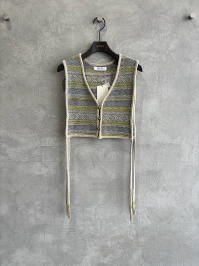 ジャガードVネックベスト／#8642701／LE MÉLANGE／2026 AW #1