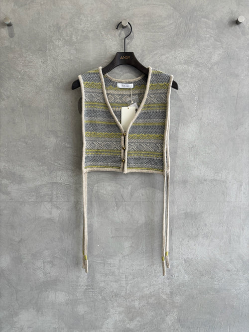 ジャガードVネックベスト／#8642701／LE MÉLANGE／2026 AW #1