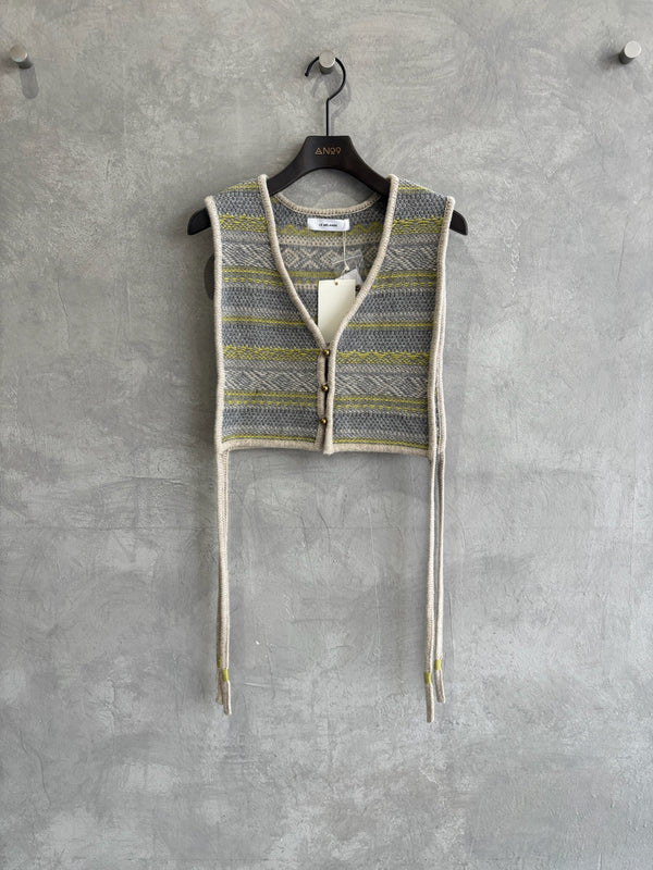 ジャガードVネックベスト／#8642701／LE MÉLANGE／2026 AW #1
