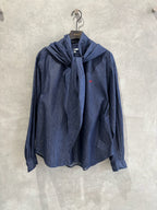 スタンドカラーデニムシャツ（スカーフ付き）／#8643203／LE MÉLANGE／2026 AW #1