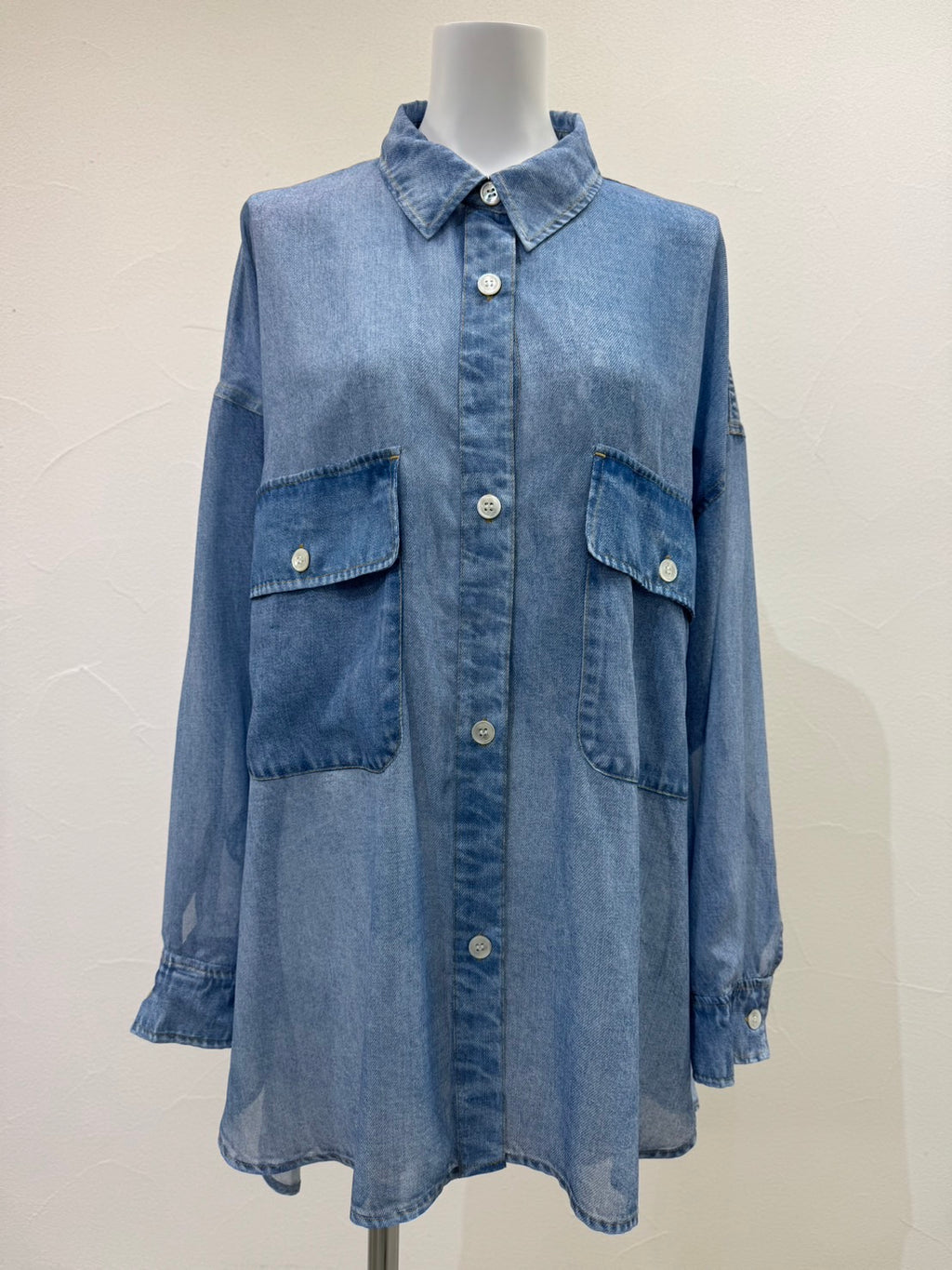 【予約⚡︎販売】デニム転写シフォンシャツ／710572／CYAN TOKYO／2027SS #1