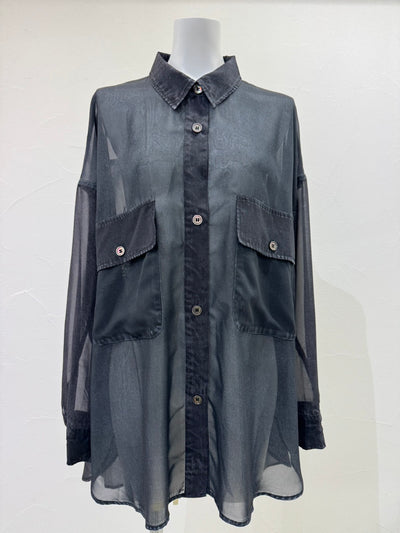 【予約⚡︎販売】デニム転写シフォンシャツ／710572／CYAN TOKYO／2027SS #1