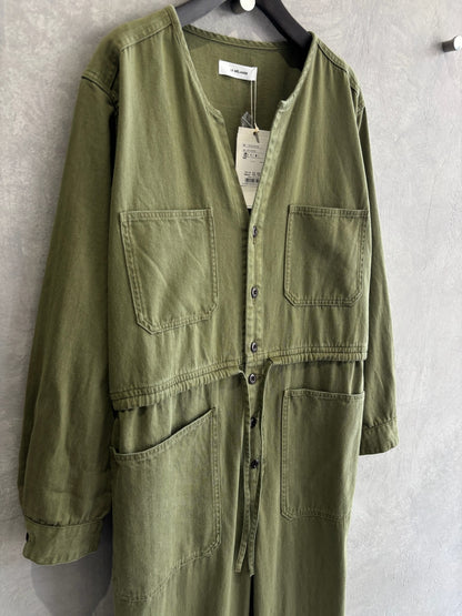 ヘリンボーンノーカラージャンプスーツ／LE MÉLANGE