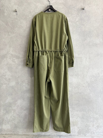 ヘリンボーンノーカラージャンプスーツ／LE MÉLANGE