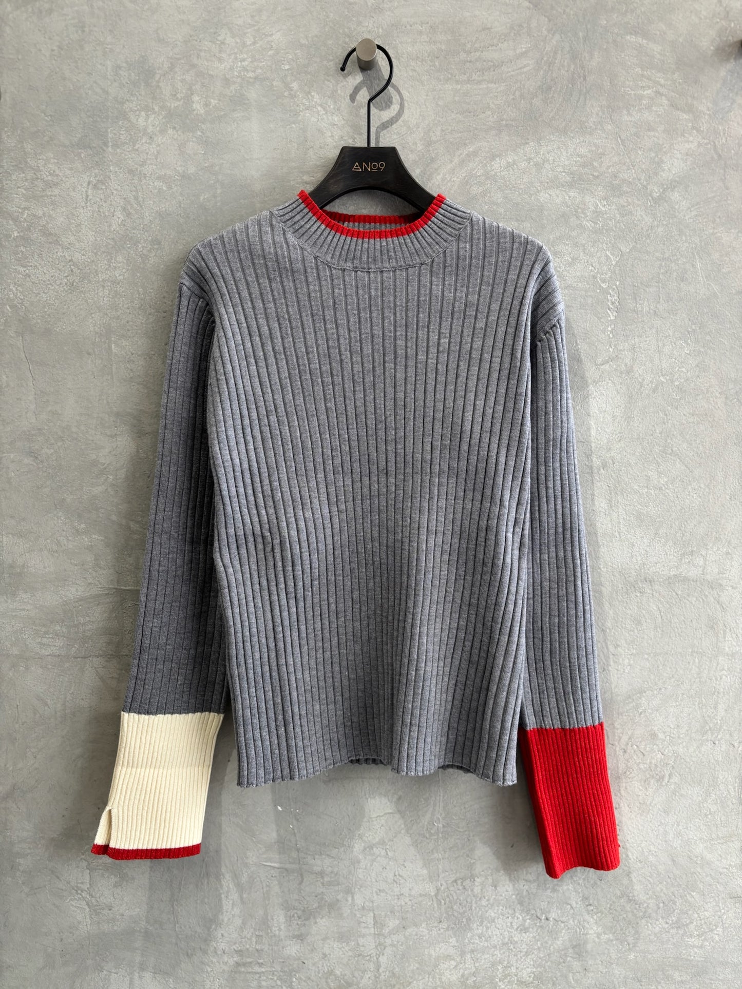 【再入荷】3カラー配色リブニット／LHELBIE