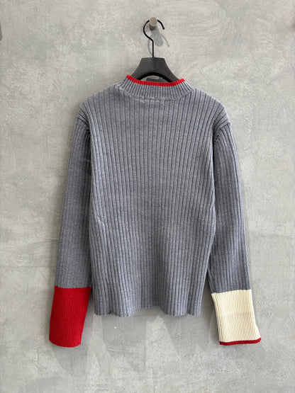 【再入荷】3カラー配色リブニット／LHELBIE