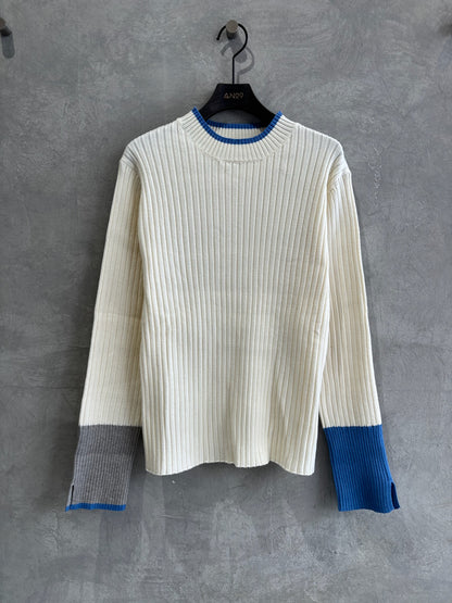 【再入荷】3カラー配色リブニット／LHELBIE