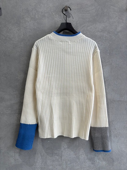 【再入荷】3カラー配色リブニット／LHELBIE