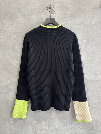 【再入荷】3カラー配色リブニット／LHELBIE