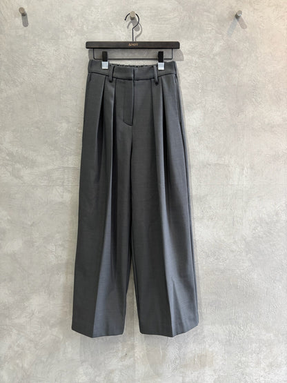 裏起毛タックワイドパンツ／Dignite collier