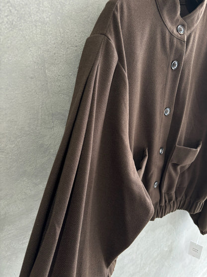 ワイドスリーブウーリーショートブルゾン／CYAN tokyo