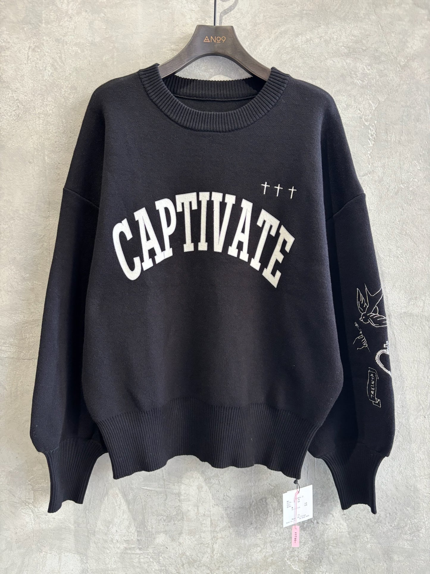 スウェットライク刺繍ニット／palm RICHE