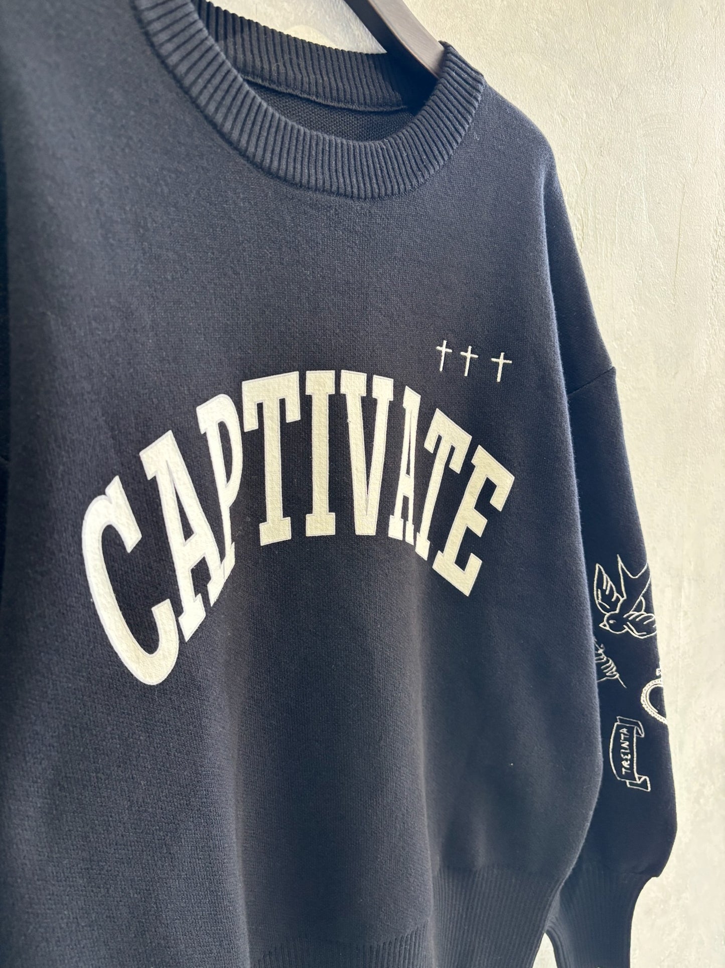 スウェットライク刺繍ニット／palm RICHE