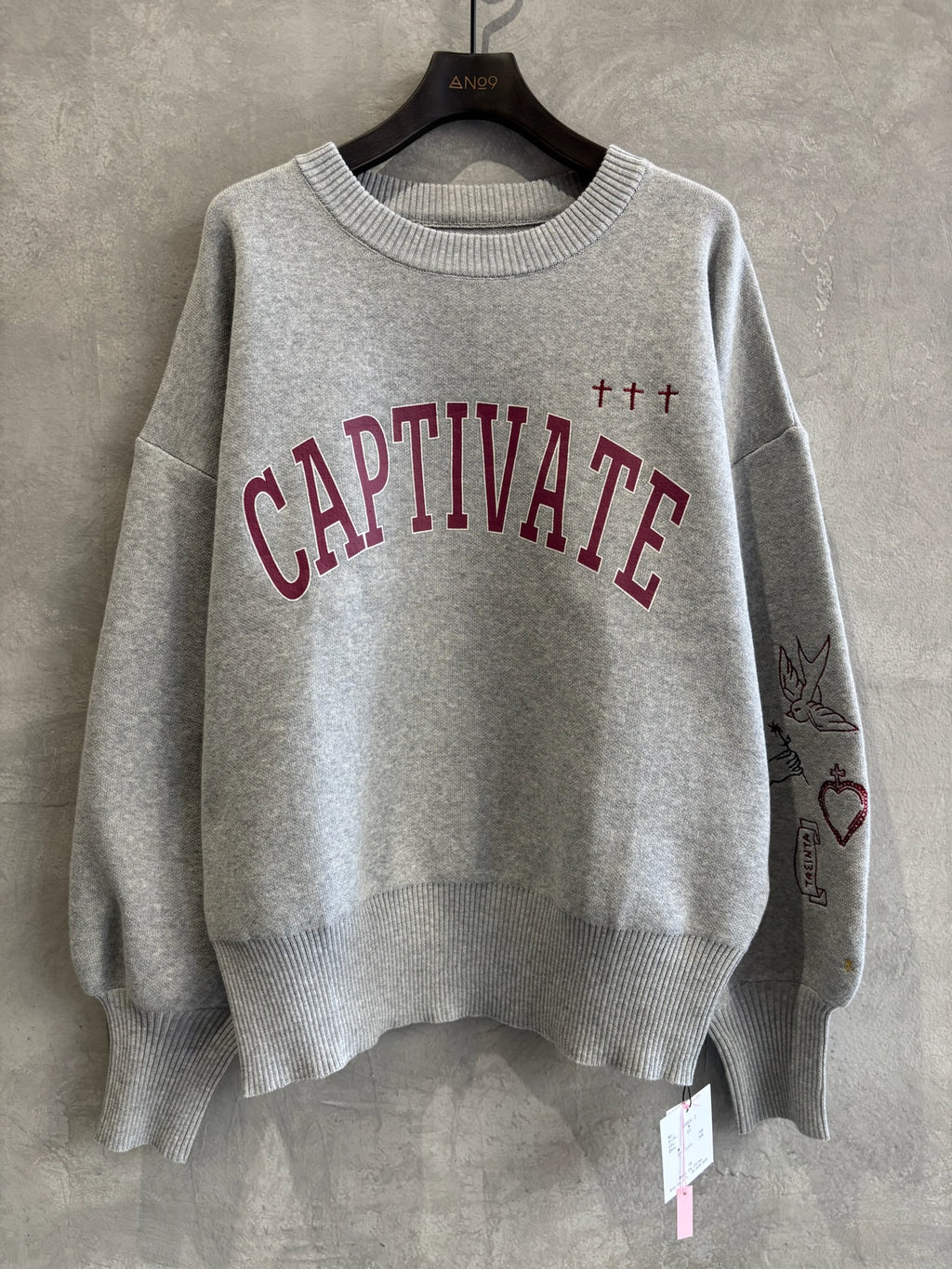 スウェットライク刺繍ニット／palm RICHE