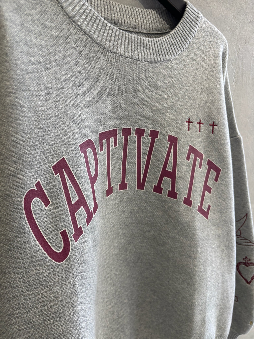 スウェットライク刺繍ニット／palm RICHE