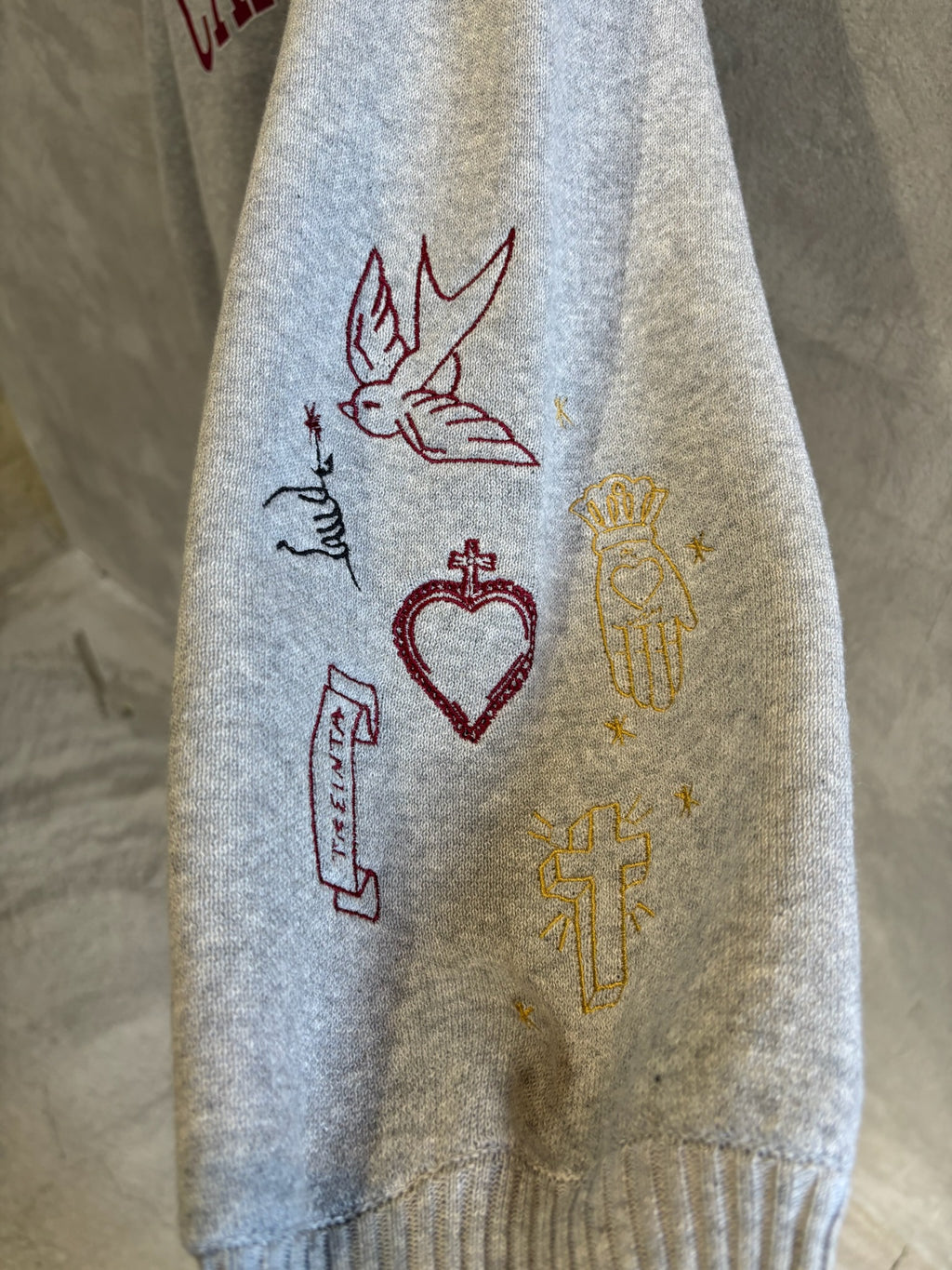 スウェットライク刺繍ニット／palm RICHE