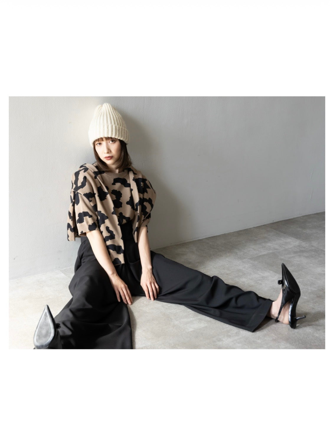 【予約⚡︎販売】レオパードプリントハーフスリーブニット／MG KN-26092-A／MARGAUX VINTAGE／2026 AW＃1