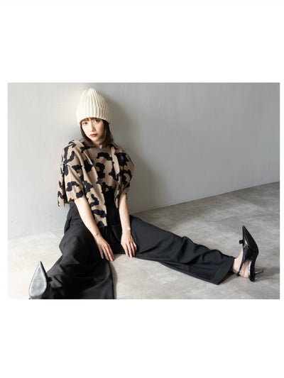 受付終了【予約⚡︎販売】レオパードプリントハーフスリーブニット／MG KN-26092-A／MARGAUX VINTAGE／2026 AW＃1